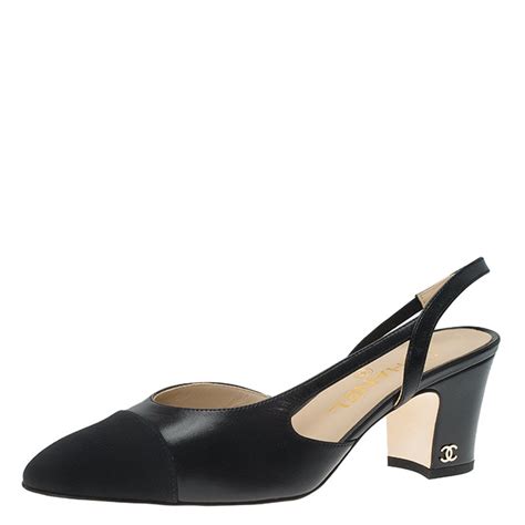 chanel black slingback heels|chanel ladies high heel shoes.